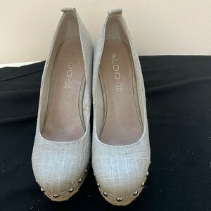 Aldo Gray Wedges with Studded Detail